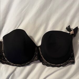 torrid Black Strapless Lace Trim Push-Up Bra